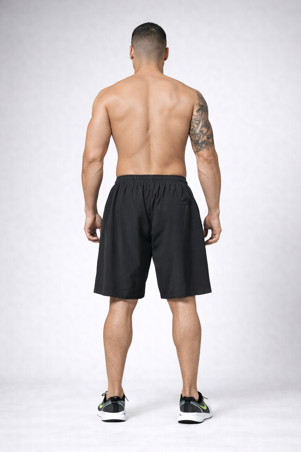 2-pack of men's NS Lycra sports shorts - solid & printed | above knee training shorts